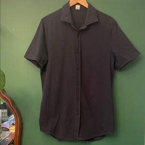 Swet Tailor Navy Mens XL Button-Down Knit Shirt Slim Classic